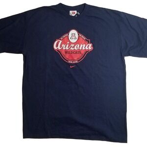 NWT Vintage Nike University Arizona Wildcats Center Swoosh Shirt Blue 90s Y2K